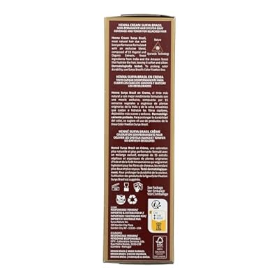 Surya Brasil Henna Cream Black - 96% Natural Ingredients, Vegan, Cruelty-Free, Eco-Friendly, Semi-Permanent Hair Color, Deep Hydration & Shine, 2.37 oz