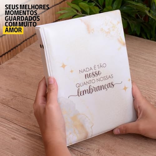 Pirlim Foto - Álbum Fotográfico 15x21 para 100 Fotos LEMBRANÇAS BRANCO Adulto Momentos Viagens