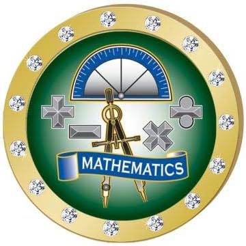 Crown Awards Math Gold Rhinestone Pin, Gold Mathematics Pins Prime