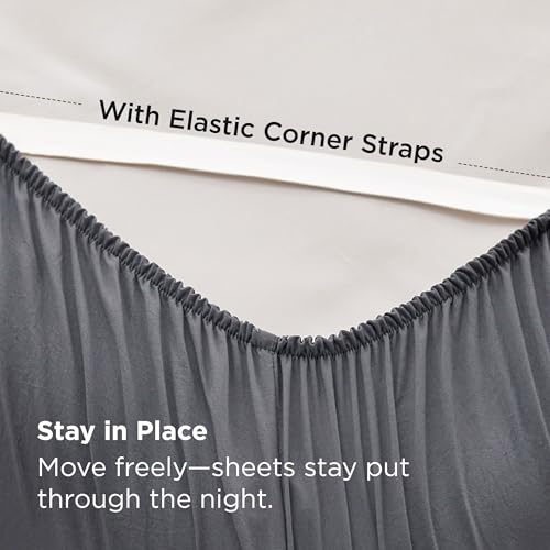 Image of Bedsure Deep Pocket Full Size Sheets Set - 6 Piece, Prewashed Ultra-Soft Full Size Bed Sheets, Fits Mattresses Up to 18 Inches Thick, Breathable & Secure Fit, Hotel Luxury Bedding, Grey