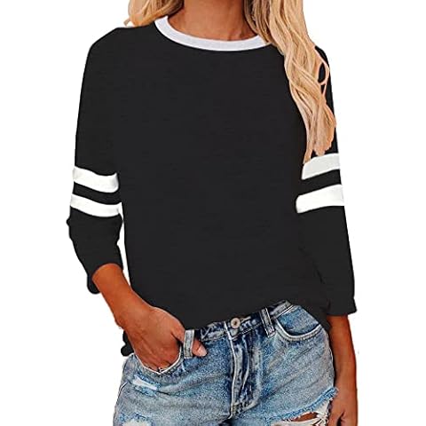 Vekline Womens Raglan 3/4 Sleeve Tops Cover