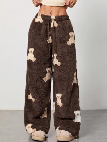 Image of Leopard Pants Women Therian Fuzzy Pajama Pants Y2k Cheetah Pants Grunge High Waisted Fluffy Pants