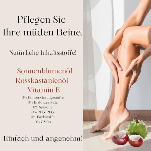 Green idea - ROSSKASTANIENÖL bei Krampfadern, Hämorrhoiden, Besenreiser, schwere Beine | Venenschatz | mit Rosskastaniensamen- und Blütenextrakt - Hämorrhoidenöl mit Rosskastanienextrakt 100 ml