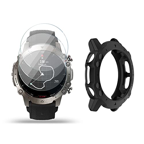 Image of SHUAXI Watch Screen Protector (3+1 Pack) compatible for Amazfit Balance Tempered Glass Film Anti-Scratch High Definition Full Coverage and Silicone Protective Case