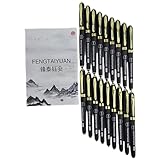 Fengtaiyuan 10P18Pro, Gel Ink Rollerball Pens, Black Ink, Bold Point 1.0mm, Writting Pens, Smooth, 18 Pack (Black-1.0mm)