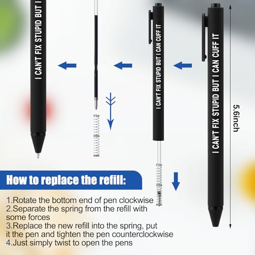Sayglossy 12 Pcs Police Ballpoint Pens Cop Appreciation Gift Inspirational Officer Black Ink Pens Bulk 1.0 mm Medium Point Smooth Writing Ballpoint for Men Women Sheriff Law Enforcement - Image 3