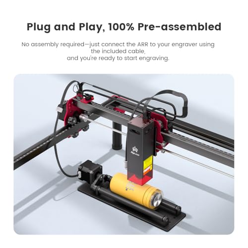 Image of Algolaser Mini Rotary Roller - 360 Adjustable Rotary Roller - Y-axis Rotary Roller Attachment for Cylindrical Objects Tumblers,Bottle - No Laser Function