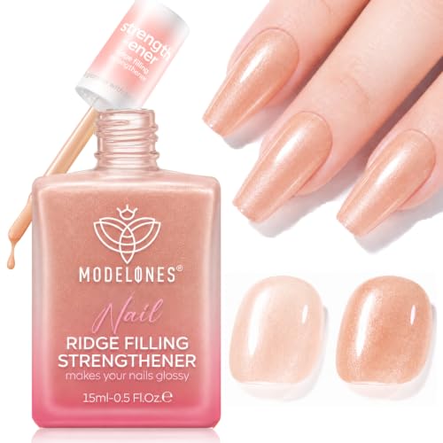 Modelones Nail Strengthener, Fall Glitter Brown Nail Polish Nail Hardener