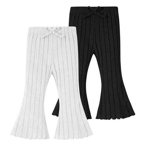 Neutocd Baby Girl Flare Pants Toddler Bell Bottoms Leggings Infant Stretchy Soft Trousers Solid Elastic Waist Pants