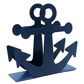 BetyHom Vintage Metal Nautical Anchor Napkin Holder (BLUE) 41UrDozssEL. SS280