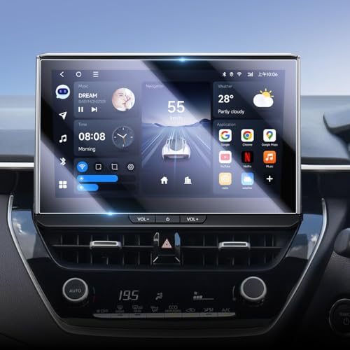 Lamicall 2025 トヨタ カローラクロス専用 ナビ保護ガラスフィルム 10.5インチ 1:1高精度カット 高透過率 9H強化ガラス フィルム 傷防止 高感度タッチ 撥水撥油 液晶保護フィルム 耐衝撃 反射防止 画面保護シート 自己吸着 貼付け簡単 スクリーン プロテクター カーナビ アクセサリー