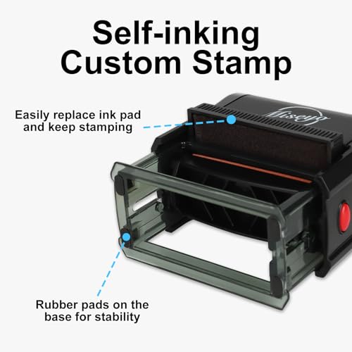 Miseyo Self Inking Custom Rubber Stamp Up to 3 Lines Personalized Name Stamp,Return Address Label Stamp for Office,Teacher,Business - Image 5