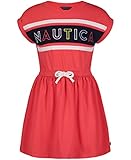Nautica Girls' Short Sleeve Jersey Tee Dress with Elastic Cinched Waist, Fun Designs & Colors, Hibiscus Billboard, 2T