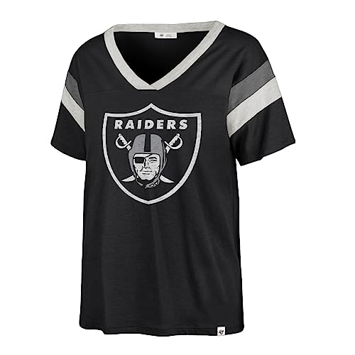 47 Women's Black Las Vegas Raiders Phoenix V-Neck T-Shirt