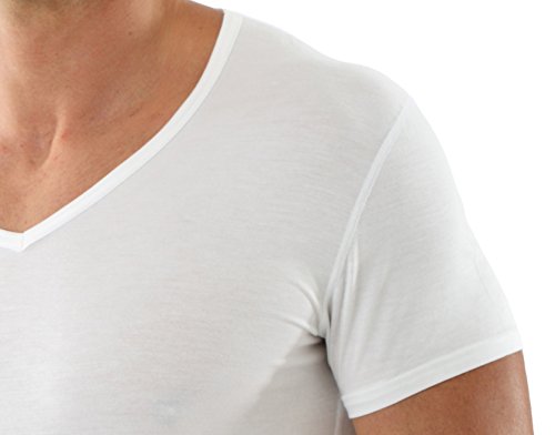 Men's v-Neck Business Undershirt with Short Sleeves Micromodal Light White4