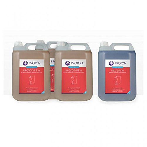 Proton Glasswash Combi Pack Gold - 3 x 5L Prototype W Glasswash Detergent & 1 x 5L Pro-Dri W Rinse Aid
