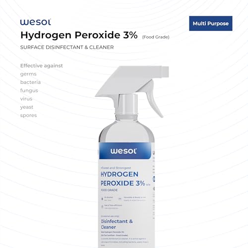 Wesol Hydrogen Peroxide 3% Food Grade | Multi-Use Disinfectant | Kills 99.9% Germs & Viruses | 500ml Pack - Best For Cleaning, General... - Image 4