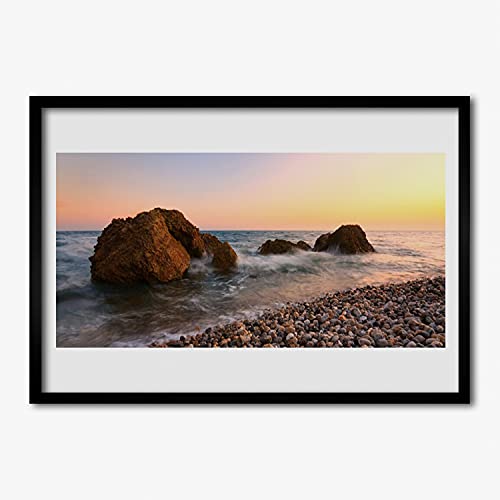 Photo affiche avec cadre salon et cuisine Côte Sea Waves Rocks Tulup 70x50