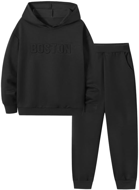 Boys Clothes Hoodie Sweatshirt & Pant Fall Winter Outfit Set 8-12Y
