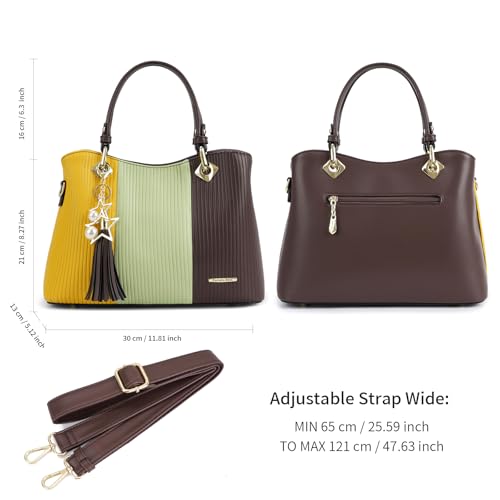 Image of Pomelo Best Purses and Handbags for Women with Multiple Pockets, Leather Top Handle Satchel Fashion Tote Shoulder Bags Ladies