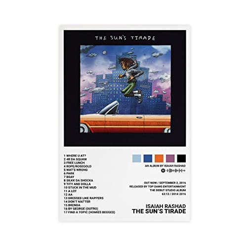 Isaiah Rashad Poster The Sun's Tirade Album Impression sur toile Décoration murale pour salon et chambre à coucher Style sans cadre 20 x 30 cm