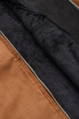 Image of Leather Retail Brown Suede Leather Regular Jacket For Men's