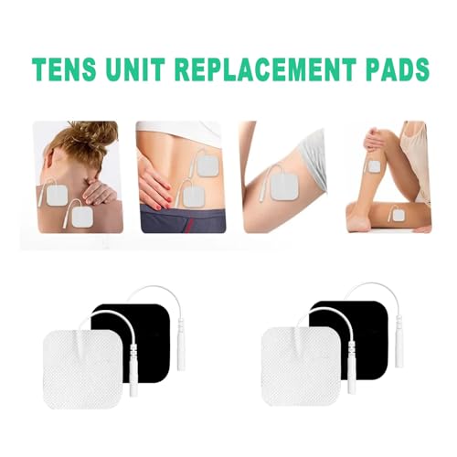Image of 24Pcs TENS Unit Replacement Pads 2x2 - Self-Adhesive Reusable Electrodes Using 2mm Pin Connector, Latex-Free Compatible with TENS 7000, AUVON, Etekcity Devices for Lower Back, Arm, Leg and Pain Relief