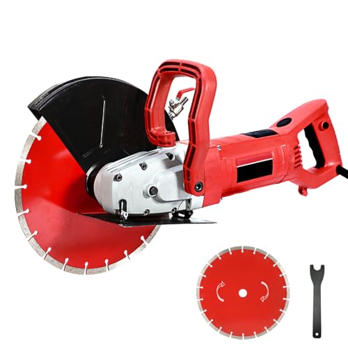HYCHIKA Electric Concrete Saw 3200W Concrete Cutter 305mm Blade Stone and Brick Cutter 4300RPM Motor Includes Water Line and Pump Concrete Cut Tools