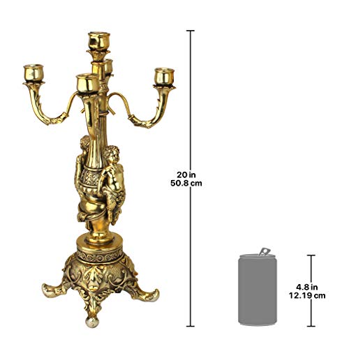 Design Toscano Grande Chateau Beaumont Candelabra Candle Holders, Set of Two, 20 Inch Tall, Cast Stone Resin, Metallic Gold Finish by Design Toscano - Image 3