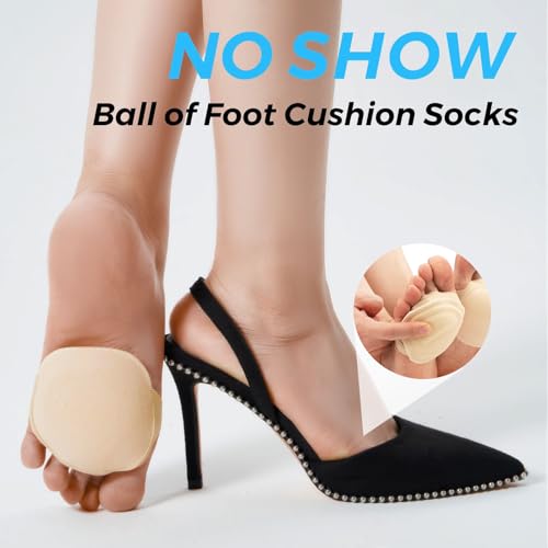 Flammi 6 Pairs Women's Toe Cover with Padding Toe Topper Liner Socks Non-Skid Bottom2