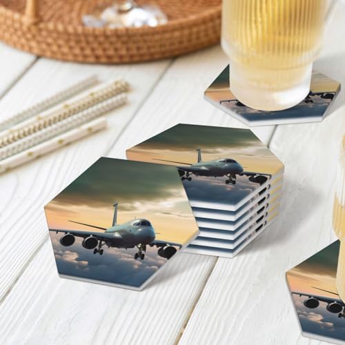 Dessous de verre céramique avion liège absorbant protège table basse bistrot