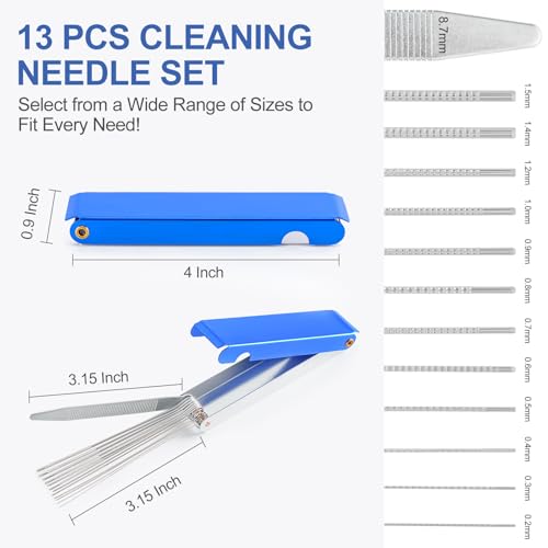 ECuoPix Torch Tip Cleaner, Welding Nozzle Tip Cleaner, Carburetor Cleaner Tools Accessories with 13 Cleaning Wires and 1 Sharp Pick for Carburetors, Gas Orifices, Sprinklers and Shower Heads Cleaning - Image 2