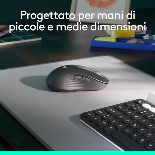 Logitech Signature M650 L Left Mouse wireless - Per mancini con mani grandi, Durata Batteria 2 anni, Clic Silenziosi, Tasti Personalizzabili, Bluetooth, per PC/Mac/Più dispositivi/Chromebook - Grigio - 4