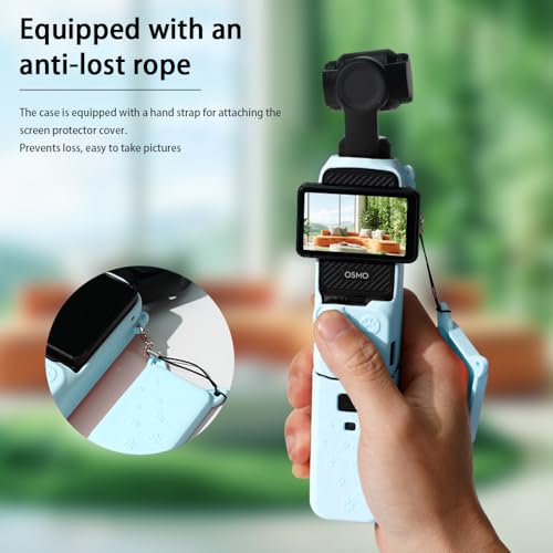 XFSRG 6 Stück Osmo Pocket 3 Zubehör Objektivschutz Kratzfest Silikon Schutzhülle Displayschutzfolie für DJI Osmo Pocket 3 Creator Combo Accessories(Blau)