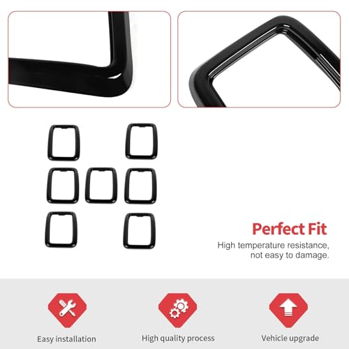 Image of Jimen Compatible with Jeep Grand Cherokee 2017-2020, 7PCS Front Grill Inserts Grille Cover Exterior Trim Accessories (Black)
