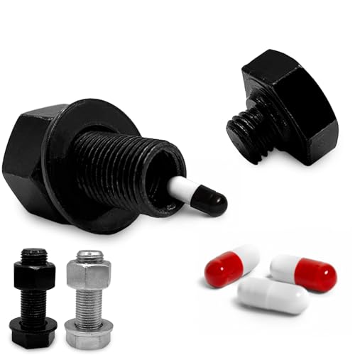 Fake Bolt Nut Screw Diversion Safe - Heavyweight Hidden Storage Space for Cash and Small Valuables, Secret Container, Realistic Decoy for Home, Office, and Travel Security (Black)