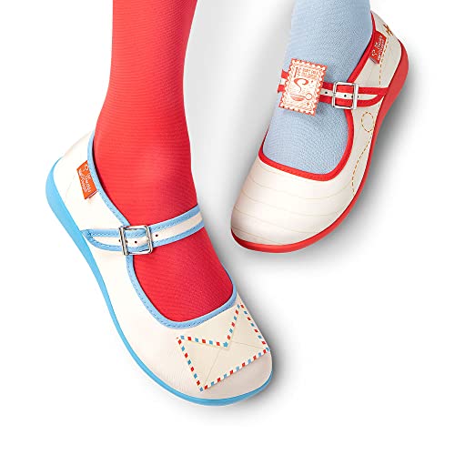 Image of Hot Chocolate Design Chocolaticas Funky Canvas Women's Mary Jane Flat Shoes, Dear Santa, 11 UK
