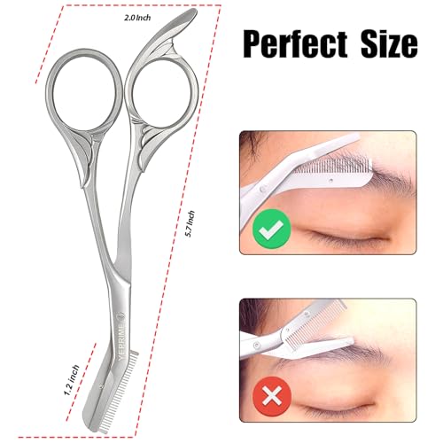 YEPRIME Eyebrow Trimming Scissors with Comb, Gifts For Men Women Stocking Stuffers
