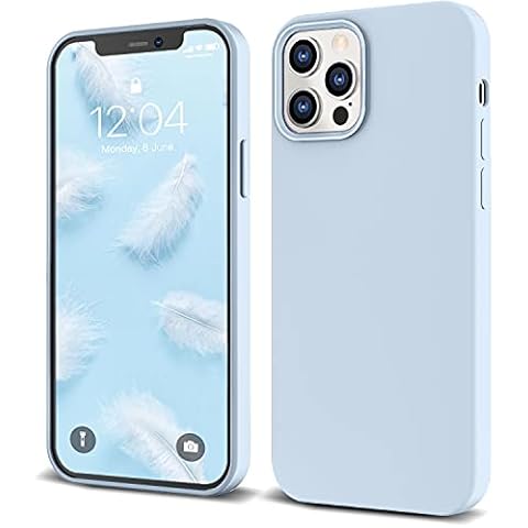 IceSword iPhone 12 Mini Case Baby Blue, Thin Liquid Silicone Case, Matte Pure Color, Soft Silk Microfiber Cloth, Gel Rubber Full Body, Cool Protective Shockproof, 5.4" 12 Mini - Baby Blue Cover