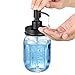 Amolliar Mason Jar Liquid Soap Dispenser -Rustproof Stainless Steel Replacement - Farmhouse Decor for Kitchen/Bathroom,Liquid Soap Pumps for Hand Soap,Dish Soap,Lotions/Black-2 Pack