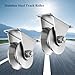 Stainless Steel V Groove Roller Gate Track Roller Heavy Duty Sliding Gate Wheels Double Bearing Garage Door Pulley Solid Bracket Plate Casters for Rolling Gate Industrial Machines 2pcs 3in