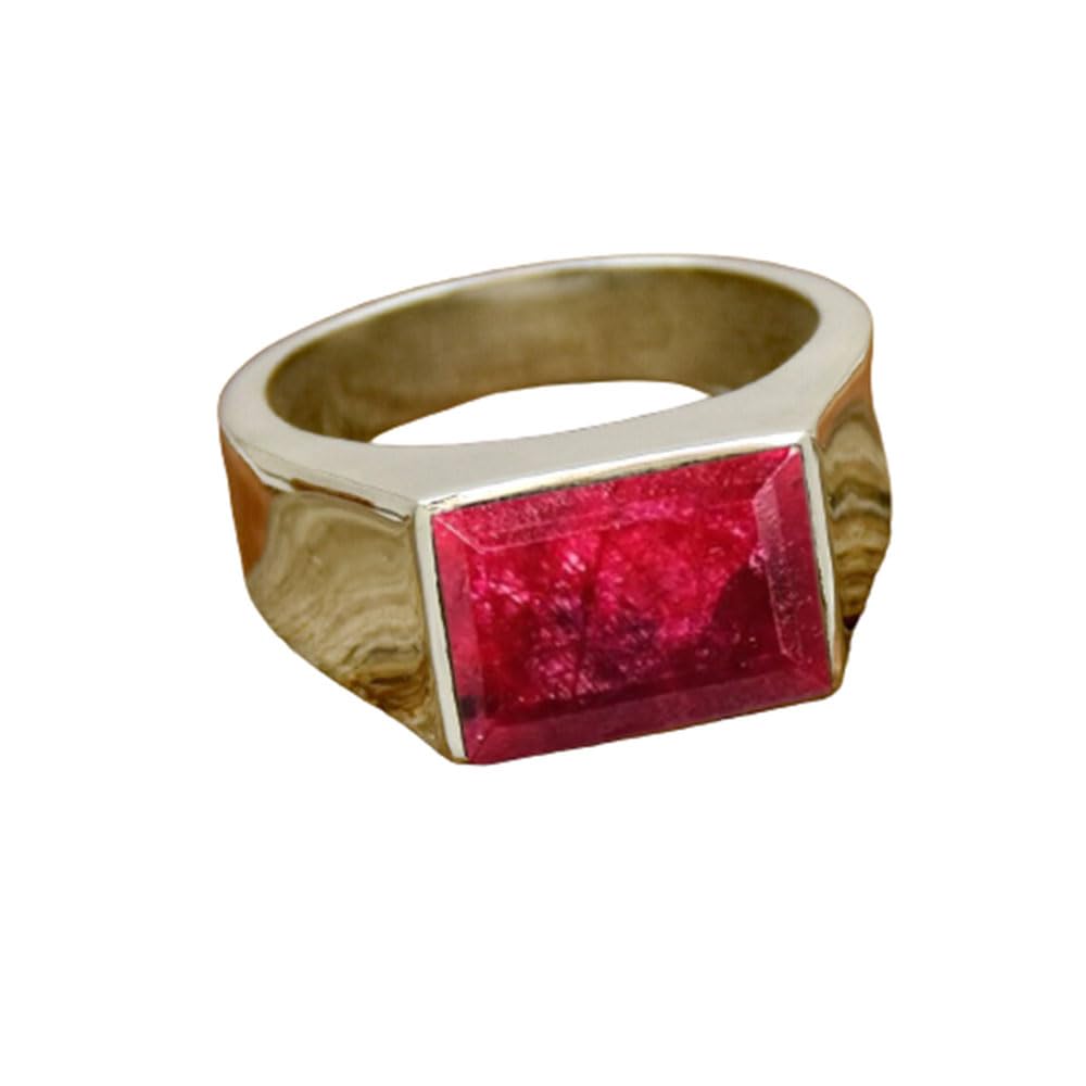 Ruby Corundum Ring Men, Handmade Rings For Men, 925 Silver Rings, Raw Ruby Ring Men, Gemstone Ring Men, Signet Ring Men, Turkish Ottoman Ring, Ruby Signet Ring, Gift For Him