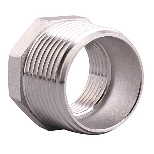 DERPIPE Stainless Steel Reducer Hex Flush Bushing, 1\" NPT Male 3/4\" NPT Female,Reducing Adapter Cast Pipe Fitting - Thumbnail 5