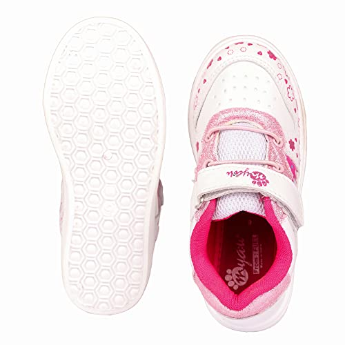 Image of Myau Girls' White Sparkly Printed Shoes - Stylish and Comfortable Footwear for Your Little Princess