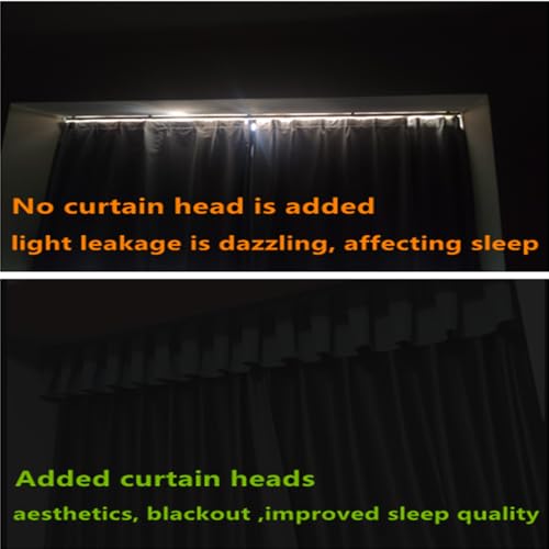 Cortinas opacas autoadhesivas de color jengibre de 130" de ancho con bloqueo total de luz 4