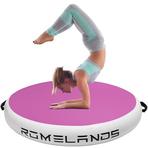 ROMELANDS Airspot Air Matte Track Aufblasbare Tumbling Matte Air Barrel Rund Yoga Trainings Gymnastikmatte füR Zuhause Taumel Turnhalle Ausbildung Turnmatte Sportmatte 100CM