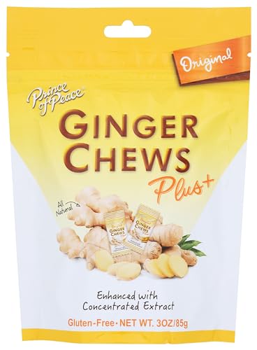 Prince Of Peace Original Flavor Ginger Chew Plus+, Gluten Free, 3 Ounces (Pack of 6)