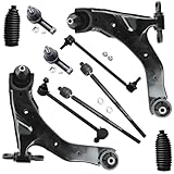 Detroit Axle - Front Lower Control Arms w/Ball Joints Sway Bar Links Inner Outer Tie Rods Boots Replacement for 2005-2009 Kia Spectra Spectra5