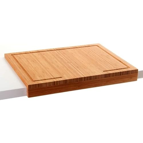 DAMDAM GO Tabla de Cortar de Bambú 45x34 cm – Gruesa, Antideslizante y con Ranura Antigoteo – Duradera y Multifuncional para Carne, Verduras y Cocina Diaria - imagen 6