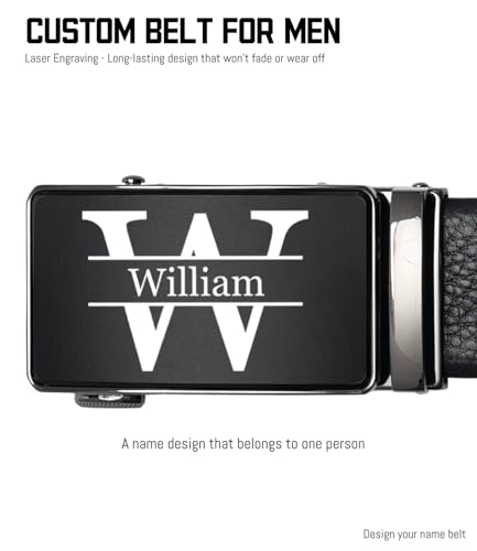 Asakora Personalized Belt for Men, Custom Leather Ratchet Belt Gift for Anniversaries Birthdays Weddings Father’s Day2